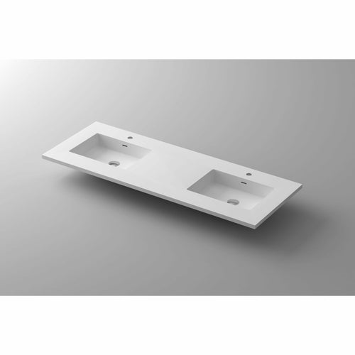 VIVA Stone Double Sink Matte White - Solid Surface Countertop- Laviva
