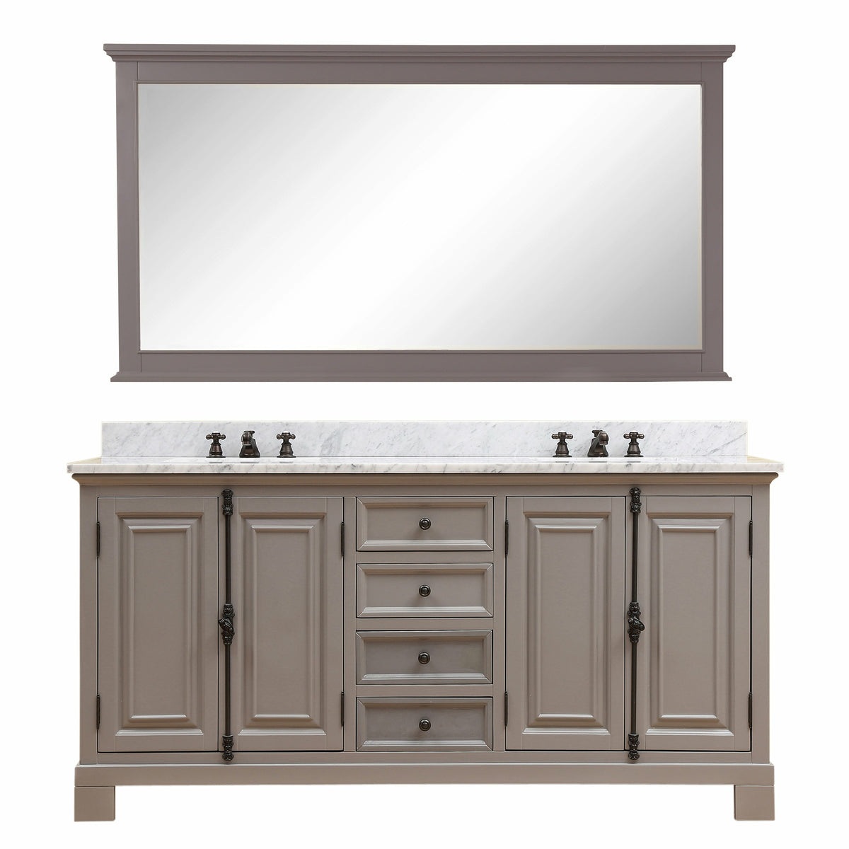 Water Creation 60 Inch Antique White Double Sink Bathroom Vanity With