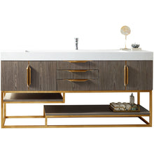 Load image into Gallery viewer, James Martin Columbia 72&quot; Ash Gray - Radiant Gold Single Vanity- James Martin