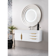 Load image into Gallery viewer, James Martin Mercer Island 48&quot; Glossy White - Radiant Gold Single Vanity
