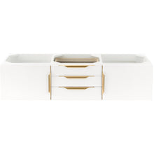 Load image into Gallery viewer, James Martin Mercer Island 59&quot; Glossy White - Radiant Gold Double Vanity- James Martin