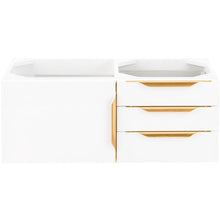 Load image into Gallery viewer, James Martin Mercer Island 36&quot; Glossy White - Radiant Gold Single Vanity- James Martin
