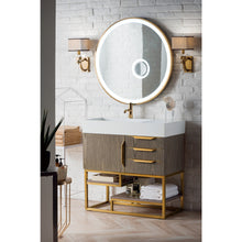 Load image into Gallery viewer, James Martin Columbia 36&quot; Ash Gray - Radiant Gold Single Vanity