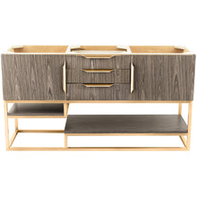 Load image into Gallery viewer, James Martin Columbia 59&quot; Ash Gray - Radiant Gold Double Vanity- James Martin