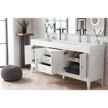 Load image into Gallery viewer, James Martin Linear 72&quot; Glossy White Double Vanity