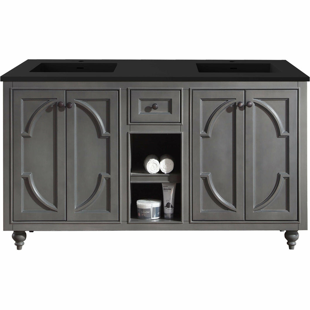 Odyssey - 60 - Cabinet with Matte Black VIVA Stone Solid Surface Countertop- Laviva