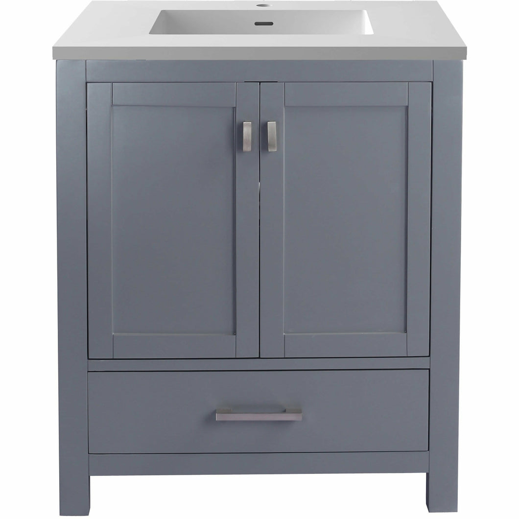 Wilson 30 - Grey Cabinet with VIVA Stone Solid Surface Countertop- Laviva