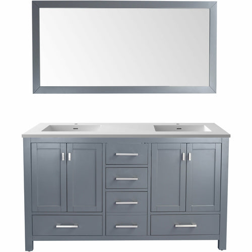 Wilson 60 - Grey Cabinet with VIVA Stone Solid Surface Countertop- Laviva