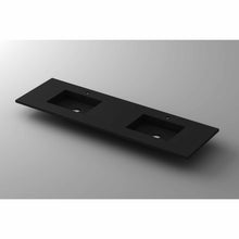 Load image into Gallery viewer, VIVA Stone Double Sink Matte Black - Solid Surface Countertop- Laviva