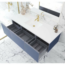 Load image into Gallery viewer, Vitri 60 - Nautical Blue Single Sink  Cabinet with VIVA Stone Solid Surface Center Sink Countertop- Laviva