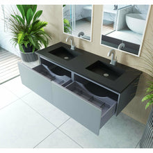 Load image into Gallery viewer, Vitri 60 - Fossil Grey Double Sink Cabinet with VIVA Stone Solid Surface Double Sink Countertop- Laviva
