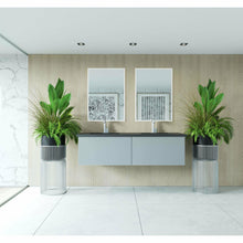 Load image into Gallery viewer, Vitri 60 - Fossil Grey Double Sink Cabinet with VIVA Stone Solid Surface Double Sink Countertop- Laviva