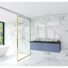 Load image into Gallery viewer, Vitri 60 - Nautical Blue Double Sink  Cabinet with VIVA Stone Solid Surface Double Sink Countertop- Laviva