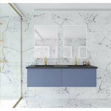 Load image into Gallery viewer, Vitri 60 - Nautical Blue Double Sink  Cabinet with VIVA Stone Solid Surface Double Sink Countertop- Laviva
