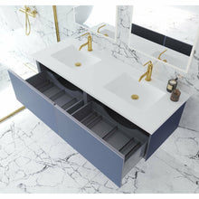 Load image into Gallery viewer, Vitri 60 - Nautical Blue Double Sink  Cabinet with VIVA Stone Solid Surface Double Sink Countertop- Laviva