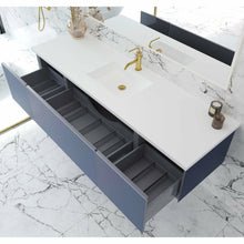 Load image into Gallery viewer, Vitri 72 - Nautical Blue Single Sink  Cabinet with VIVA Stone Solid Surface Center Sink Countertop- Laviva