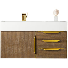 Load image into Gallery viewer, James Martin Mercer Island 36&quot; Latte Oak - Radiant Gold Single Vanity- James Martin