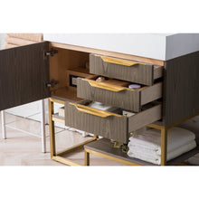 Load image into Gallery viewer, James Martin Columbia 36&quot; Ash Gray - Radiant Gold Single Vanity