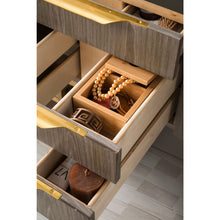 Load image into Gallery viewer, James Martin Mercer Island 72&quot; Ash Gray - Radiant Gold Double Vanity