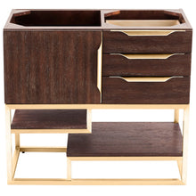 Load image into Gallery viewer, James Martin Columbia 36&quot; Coffee Oak - Radiant Gold Single Vanity- James Martin