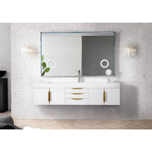 Load image into Gallery viewer, James Martin Mercer Island 72&quot; Glossy White - Radiant Gold Single Vanity