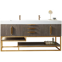 Load image into Gallery viewer, James Martin Columbia 72&quot; Ash Gray - Radiant Gold Double Vanity- James Martin