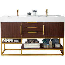 Load image into Gallery viewer, James Martin Columbia 59&quot; Coffee Oak - Radiant Gold Double Vanity- James Martin