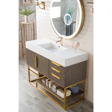 Load image into Gallery viewer, James Martin Columbia 48&quot; Ash Gray - Radiant Gold Single Vanity