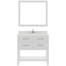 Load image into Gallery viewer, Virtu USA Caroline Estate 36&quot; Single Sink Dazzle White Quartz Top Vanity with Faucet and Mirror- Virtuusa