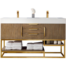 Load image into Gallery viewer, James Martin Columbia 59&quot; Latte Oak - Radiant Gold Double Vanity- James Martin