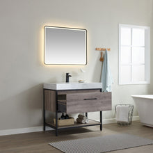 Load image into Gallery viewer, Vinnova Palma 36&quot; Vanity in Mexican Oak with White Composite Grain Stone Countertop With Mirror- Vinnova