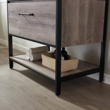 Load image into Gallery viewer, Vinnova Palma 36&quot; Vanity in Mexican Oak with White Composite Grain Stone Countertop With Mirror- Vinnova