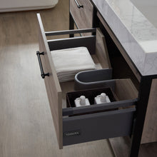 Load image into Gallery viewer, Vinnova Palma 60&quot; Vanity in Mexican Oak with White Composite Grain Stone Countertop With Mirror- Vinnova