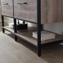 Load image into Gallery viewer, Vinnova Murcia 60&quot; Vanity in Mexican Oak with White Composite Grain Stone Countertop and vessel sink With Mirror- Vinnova