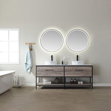 Load image into Gallery viewer, Vinnova Murcia 72&quot; Vanity in Mexican Oak with White Composite Grain Stone Countertop and vessel sink With Mirror- Vinnova
