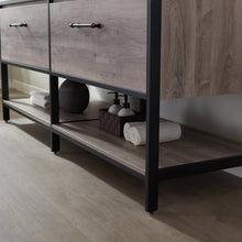 Load image into Gallery viewer, Vinnova Murcia 72&quot; Vanity in Mexican Oak with White Composite Grain Stone Countertop and vessel sink With Mirror- Vinnova