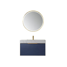 Load image into Gallery viewer, Vinnova Alicante 36&quot; Vanity in Classic Blue with White Sintered Stone Countertop and undermount sink With Mirror- Vinnova