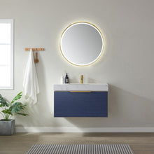 Load image into Gallery viewer, Vinnova Alicante 36&quot; Vanity in Classic Blue with White Sintered Stone Countertop and undermount sink With Mirror- Vinnova