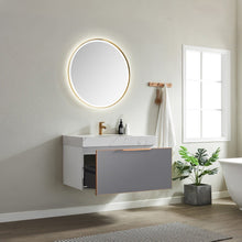 Load image into Gallery viewer, Vinnova Alicante 36&quot; Vanity in Grey with White Sintered Stone Countertop and undermount sink With Mirror- Vinnova