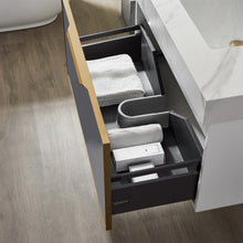 Load image into Gallery viewer, Vinnova Alicante 36&quot; Vanity in Grey with White Sintered Stone Countertop and undermount sink With Mirror- Vinnova