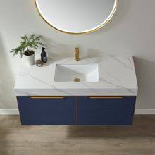 Load image into Gallery viewer, Vinnova Alicante 48&quot; Vanity in Classic Blue with White Sintered Stone Countertop and undermount sink With Mirror- Vinnova