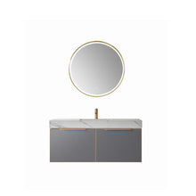 Load image into Gallery viewer, Vinnova Alicante 48&quot; Vanity in Grey with White Sintered Stone Countertop and undermount sink With Mirror- Vinnova