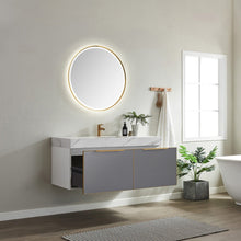 Load image into Gallery viewer, Vinnova Alicante 48&quot; Vanity in Grey with White Sintered Stone Countertop and undermount sink With Mirror- Vinnova