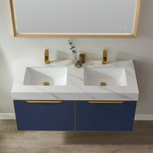Load image into Gallery viewer, Vinnova Alicante 48M&quot; Vanity in Classic Blue with White Sintered Stone Countertop and undermount sink With Mirror- Vinnova