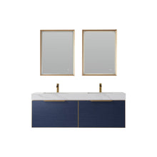 Load image into Gallery viewer, Vinnova Alicante 60&quot; Vanity in Classic Blue with White Sintered Stone Countertop and undermount sink With Mirror- Vinnova