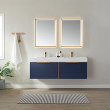 Load image into Gallery viewer, Vinnova Alicante 60&quot; Vanity in Classic Blue with White Sintered Stone Countertop and undermount sink With Mirror- Vinnova