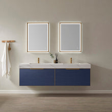 Load image into Gallery viewer, Vinnova Alicante 72&quot; Vanity in Classic Blue with White Sintered Stone Countertop and undermount sink With Mirror- Vinnova