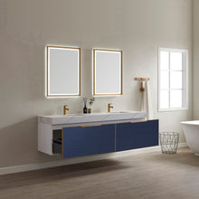 Load image into Gallery viewer, Vinnova Alicante 72&quot; Vanity in Classic Blue with White Sintered Stone Countertop and undermount sink With Mirror- Vinnova