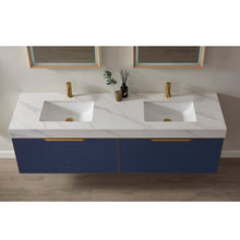 Load image into Gallery viewer, Vinnova Alicante 72&quot; Vanity in Classic Blue with White Sintered Stone Countertop and undermount sink With Mirror- Vinnova