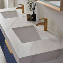 Load image into Gallery viewer, Vinnova Alicante 72&quot; Vanity in Classic Blue with White Sintered Stone Countertop and undermount sink With Mirror- Vinnova